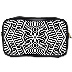 Pattern Wave Symmetry Monochrome Abstract Toiletries Bag (two Sides) by Jancukart