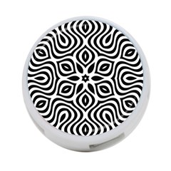 Pattern Wave Symmetry Monochrome Abstract 4-port Usb Hub (two Sides)