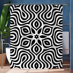 Pattern Wave Symmetry Monochrome Abstract Shower Curtain 60  X 72  (medium) 