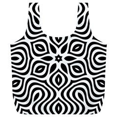 Pattern Wave Symmetry Monochrome Abstract Full Print Recycle Bag (xl) by Jancukart