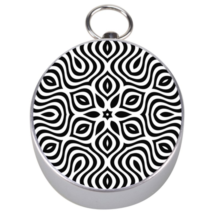 Pattern Wave Symmetry Monochrome Abstract Silver Compasses