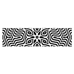 Pattern Wave Symmetry Monochrome Abstract Oblong Satin Scarf (16  X 60 )