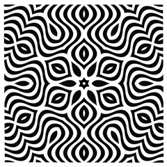 Pattern Wave Symmetry Monochrome Abstract Wooden Puzzle Square