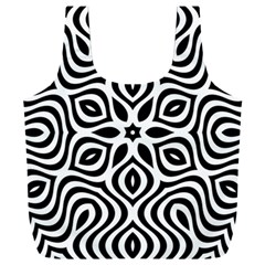 Pattern Wave Symmetry Monochrome Abstract Full Print Recycle Bag (xxxl)