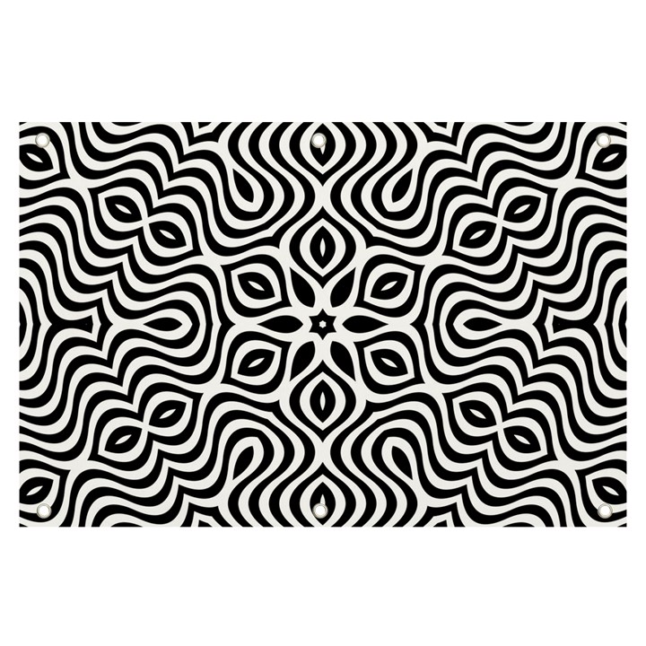 Pattern Wave Symmetry Monochrome Abstract Banner and Sign 6  x 4 