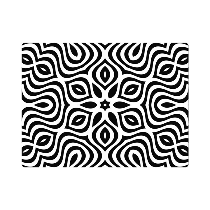 Pattern Wave Symmetry Monochrome Abstract One Side Premium Plush Fleece Blanket (Mini)