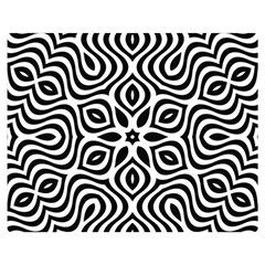 Pattern Wave Symmetry Monochrome Abstract One Side Premium Plush Fleece Blanket (medium) by Jancukart