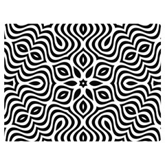 Pattern Wave Symmetry Monochrome Abstract One Side Premium Plush Fleece Blanket (extra Small) by Jancukart