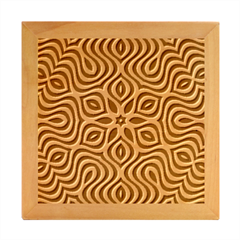 Pattern Wave Symmetry Monochrome Abstract Wood Photo Frame Cube