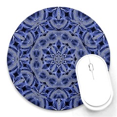 Mandala Pattern Rosette Kaleidoscope Abstract Round Mousepad by Jancukart