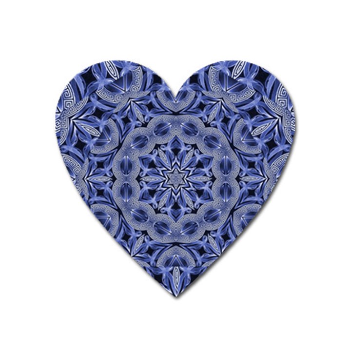 Mandala Pattern Rosette Kaleidoscope Abstract Heart Magnet