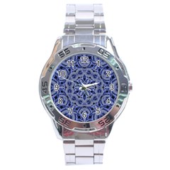 Mandala Pattern Rosette Kaleidoscope Abstract Stainless Steel Analogue Watch