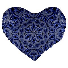 Mandala Pattern Rosette Kaleidoscope Abstract Large 19  Premium Heart Shape Cushions by Jancukart