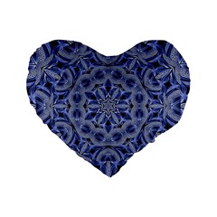 Mandala Pattern Rosette Kaleidoscope Abstract Standard 16  Premium Flano Heart Shape Cushions