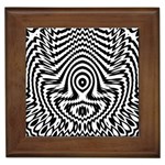 Monochrome Symmetry Abstract Framed Tile Front