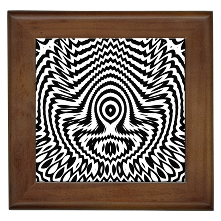 Monochrome Symmetry Abstract Framed Tile