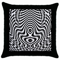 Monochrome Symmetry Abstract Throw Pillow Case (black)