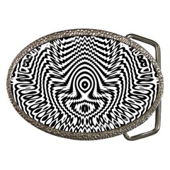 Monochrome Symmetry Abstract Belt Buckles