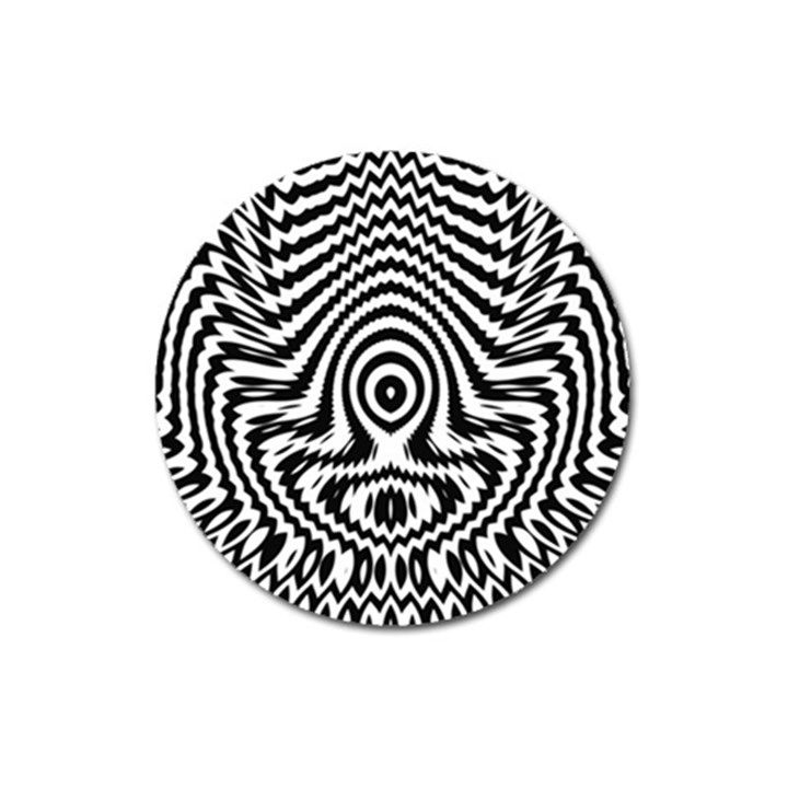 Monochrome Symmetry Abstract Magnet 3  (Round)