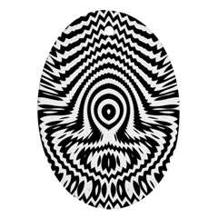 Monochrome Symmetry Abstract Oval Ornament (two Sides)