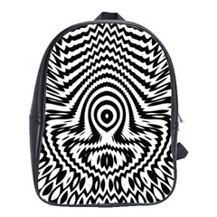 Monochrome Symmetry Abstract School Bag (large)