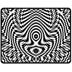 Monochrome Symmetry Abstract One Side Fleece Blanket (medium) by Jancukart