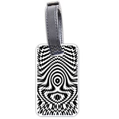 Monochrome Symmetry Abstract Luggage Tag (one Side) by Jancukart