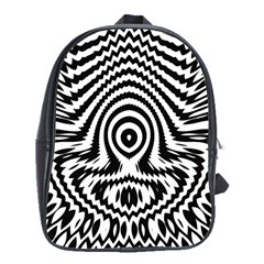 Monochrome Symmetry Abstract School Bag (xl)