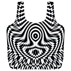 Monochrome Symmetry Abstract Full Print Recycle Bag (xl)