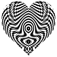 Monochrome Symmetry Abstract Wooden Puzzle Heart