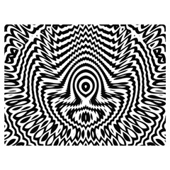 Monochrome Symmetry Abstract One Side Premium Plush Fleece Blanket (extra Small) by Jancukart