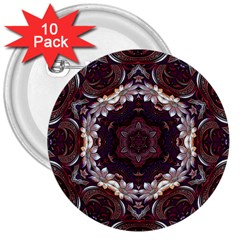 Rosette Kaleidoscope Mosaic Abstract Background 3  Buttons (10 Pack)  by Jancukart