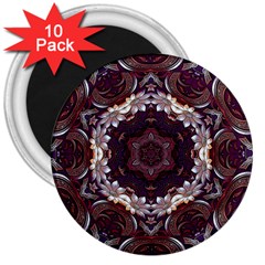 Rosette Kaleidoscope Mosaic Abstract Background 3  Magnets (10 Pack) 