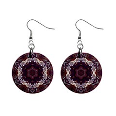 Rosette Kaleidoscope Mosaic Abstract Background Mini Button Earrings