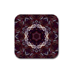 Rosette Kaleidoscope Mosaic Abstract Background Rubber Coaster (square) by Jancukart