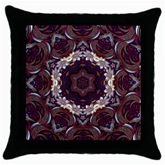 Rosette Kaleidoscope Mosaic Abstract Background Throw Pillow Case (black) by Jancukart