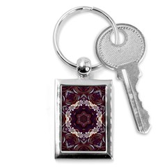 Rosette Kaleidoscope Mosaic Abstract Background Key Chain (rectangle)