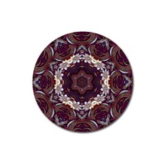 Rosette Kaleidoscope Mosaic Abstract Background Magnet 3  (round)