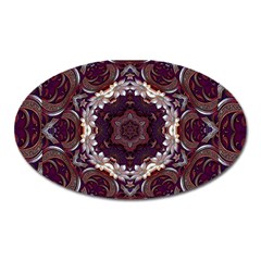 Rosette Kaleidoscope Mosaic Abstract Background Oval Magnet