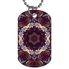 Rosette Kaleidoscope Mosaic Abstract Background Dog Tag (two Sides) by Jancukart