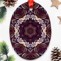 Rosette Kaleidoscope Mosaic Abstract Background Oval Ornament (two Sides)