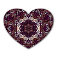 Rosette Kaleidoscope Mosaic Abstract Background Heart Mousepad by Jancukart