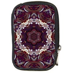 Rosette Kaleidoscope Mosaic Abstract Background Compact Camera Leather Case by Jancukart