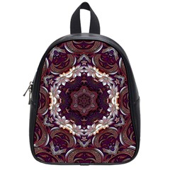 Rosette Kaleidoscope Mosaic Abstract Background School Bag (small) by Jancukart