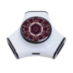 Rosette Kaleidoscope Mosaic Abstract Background 3-port Usb Hub