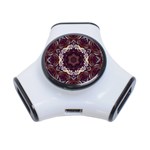 Rosette Kaleidoscope Mosaic Abstract Background 3-Port USB Hub Front