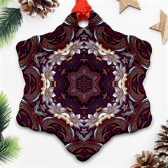 Rosette Kaleidoscope Mosaic Abstract Background Snowflake Ornament (two Sides)