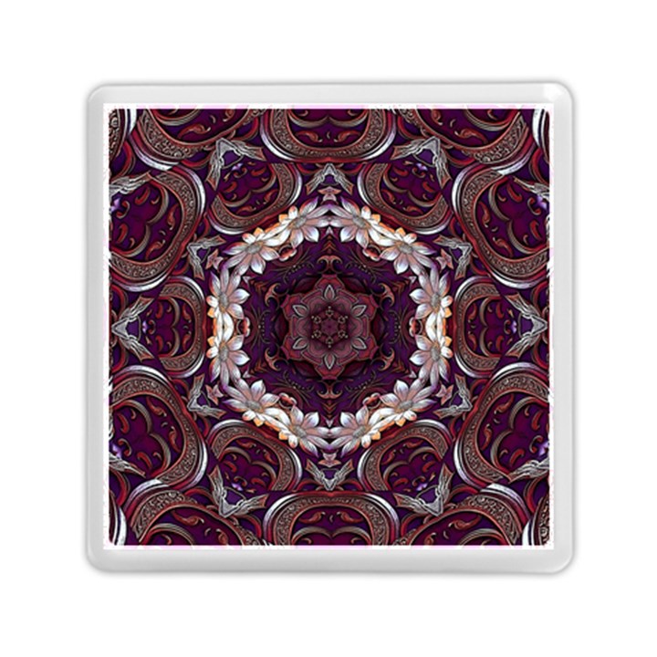 Rosette Kaleidoscope Mosaic Abstract Background Memory Card Reader (Square)