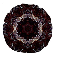 Rosette Kaleidoscope Mosaic Abstract Background Large 18  Premium Round Cushions by Jancukart