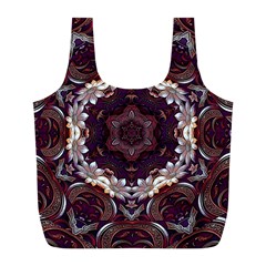 Rosette Kaleidoscope Mosaic Abstract Background Full Print Recycle Bag (l)